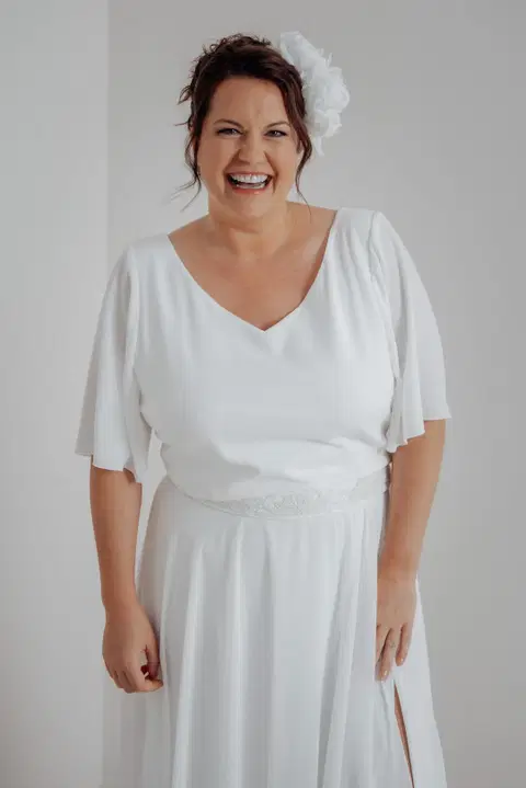 Top Amelie Curvy by noni Selected, two-piece, crepe