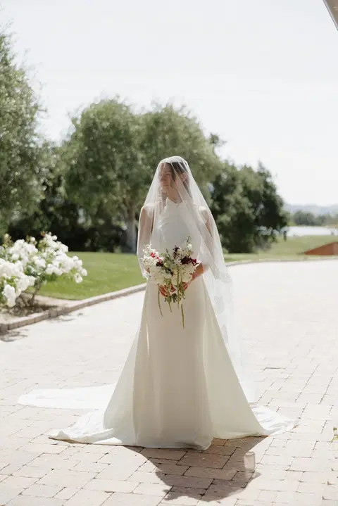 Grayson wedding dress by MWL Bride, trumpet, satin