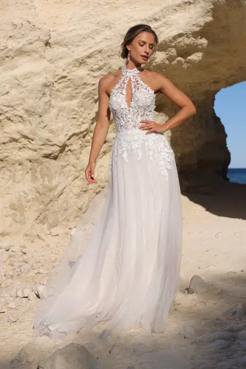 Alison wedding dress by Azuree Bridal, A-line, lace