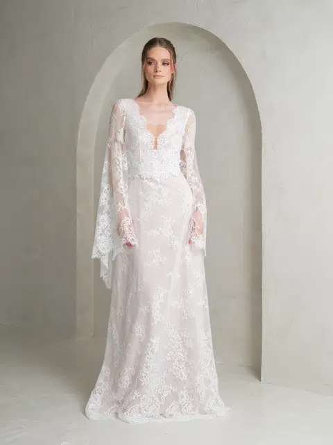 Anastasia wedding dress by Katya Katya London, A-line, lace