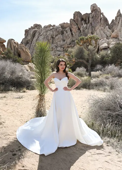San Diego wedding dress by Dando London, A-line, satin