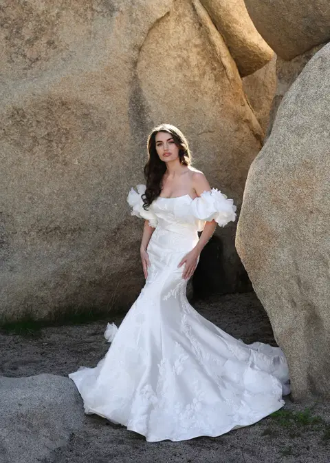 Palomar wedding dress by Dando London, mermaid, mikado