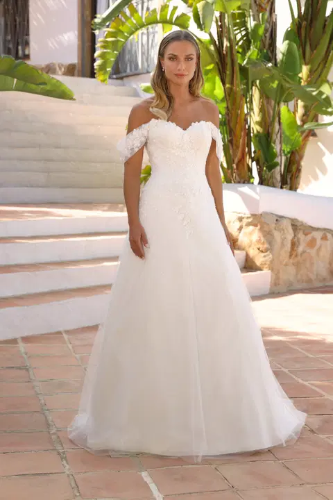 Ariana wedding dress by Azuree Bridal, A-line, lace