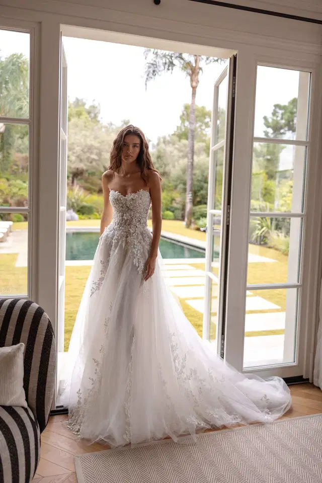 Bliss by Tina Valerdi: Ball Gown silhouette, sweetheart neckline, sleeveless, tulle