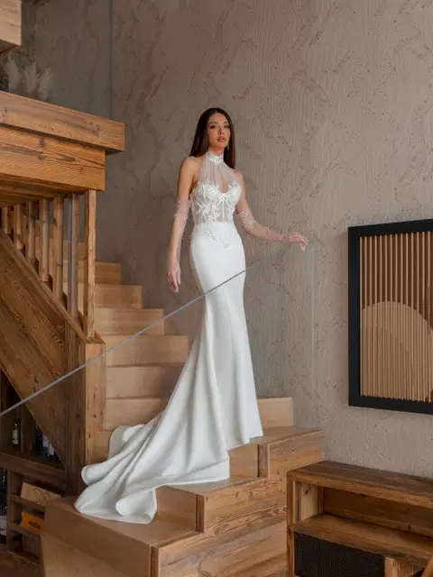 Lucie Brautkleid von Innocentia, Meerjungfrau, Crepe