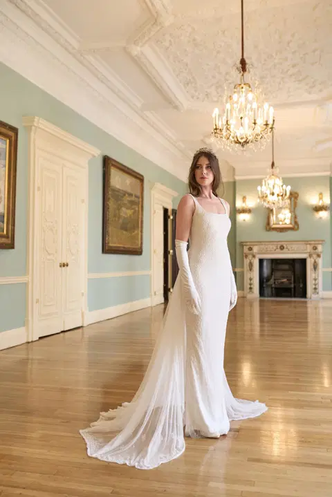 Willow wedding dress by Eliza Jane Howell, trumpet, lace