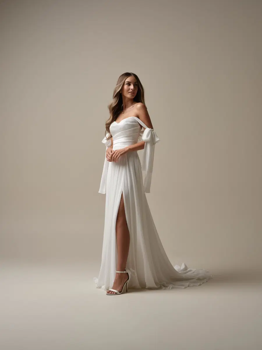 Melody by Rebecca Ingram: A-Line silhouette, sweetheart neckline, sleeveless, chiffon