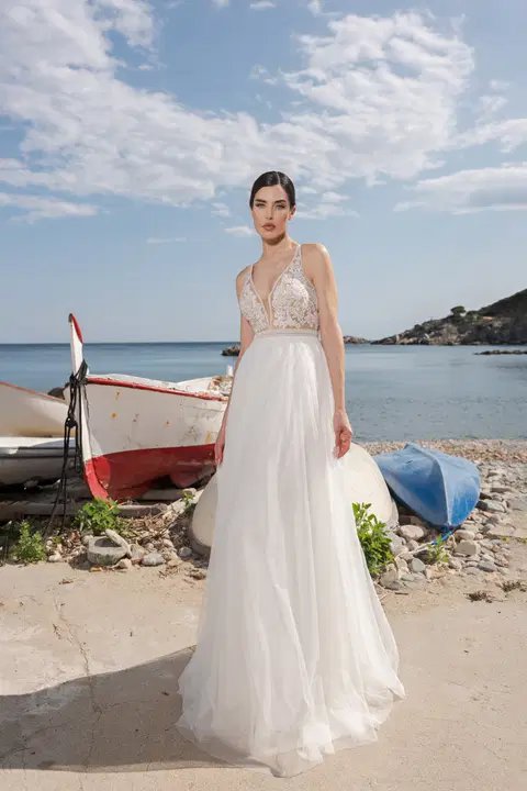 Style B2464 wedding dress by AnnAngelex, A-line, tulle