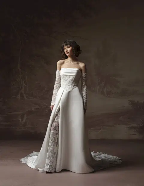 Wisteria wedding dress by Maggie Sottero, A-line, lace