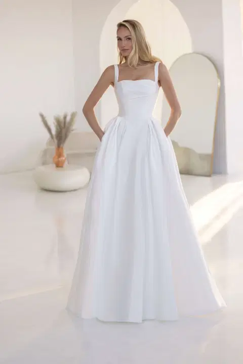 Lucretia wedding dress by Jarice, A-line, mikado