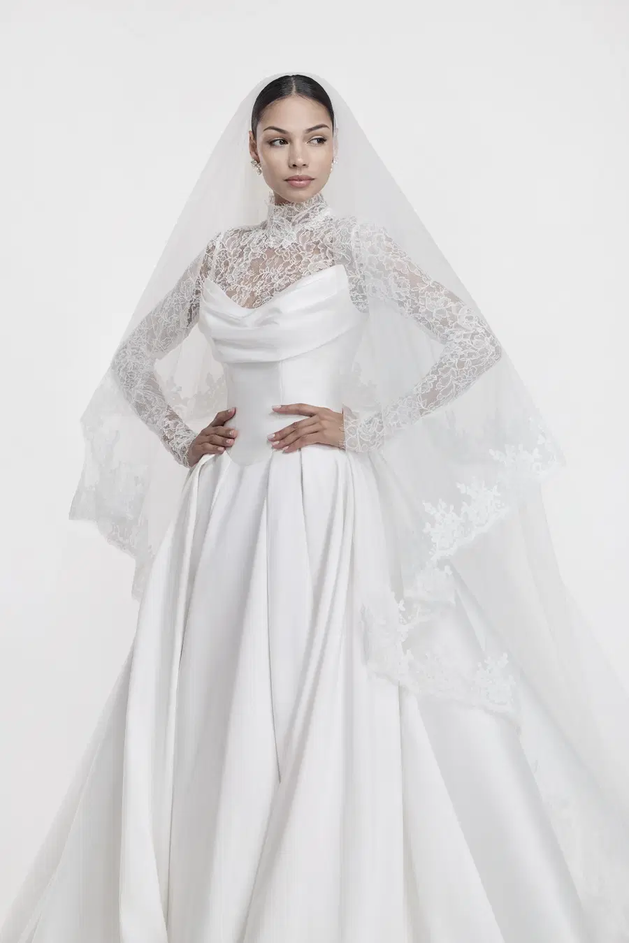 Wynola by Josephine Scott: A-Line silhouette, cat eye neckline, sleeveless, mikado