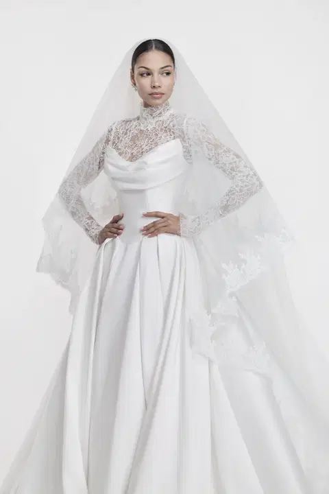 Wynola wedding dress by Josephine Scott, A-line, mikado