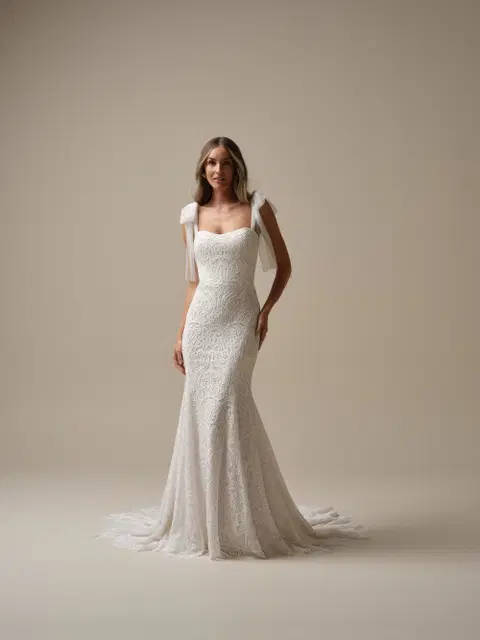 Berkeley wedding dress by Rebecca Ingram, mermaid, lace