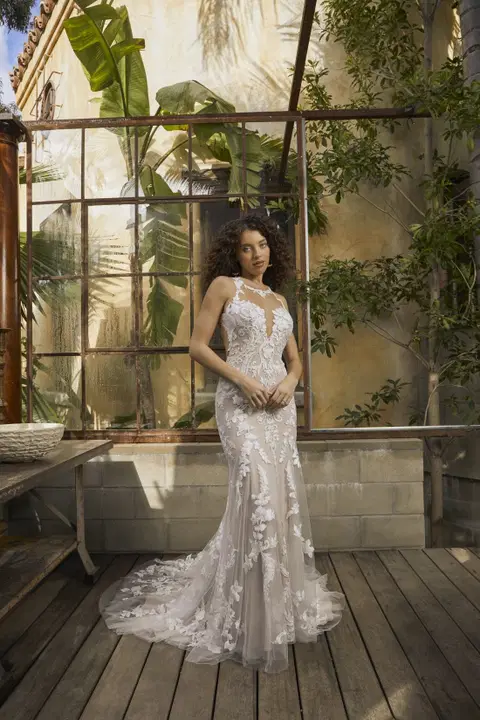Lyra wedding dress by Beloved by Casablanca, fit & flare, lace