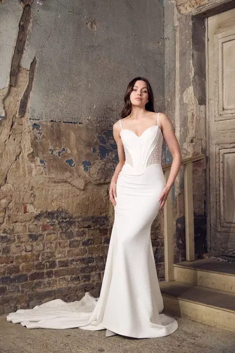 Haymarket Brautkleid von Dando London, Gerade, Crepe