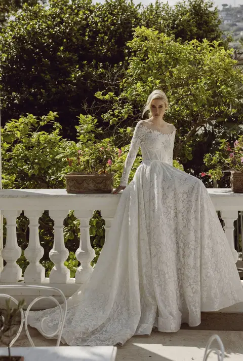 Emilia 24-010 wedding dress by Ricca Sposa, ball gown, lace