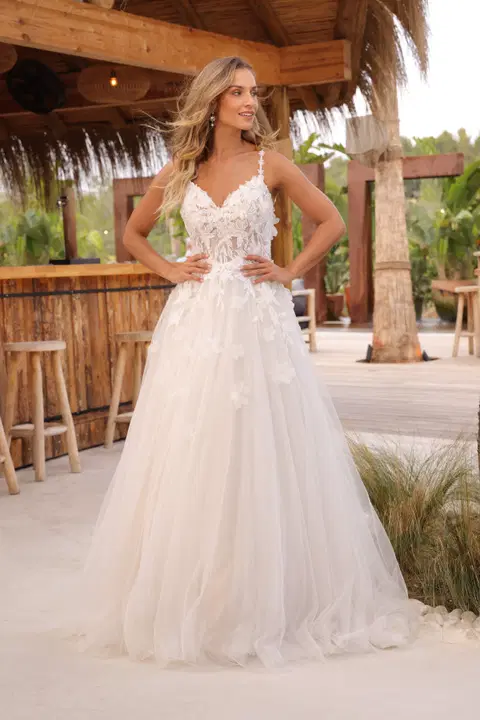 Azra wedding dress by Azuree Bridal, A-line, lace