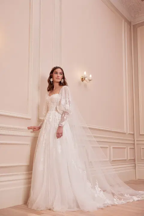 Charlotte wedding dress by Josephine Scott, A-line, tulle
