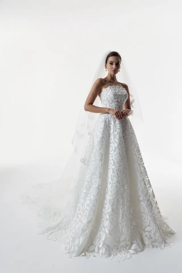 Flora by Josephine Scott: A-Line silhouette, straight neckline, sleeveless, lace