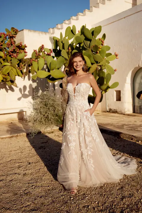 Style 66398 wedding dress by Lillian West, A-line, tulle