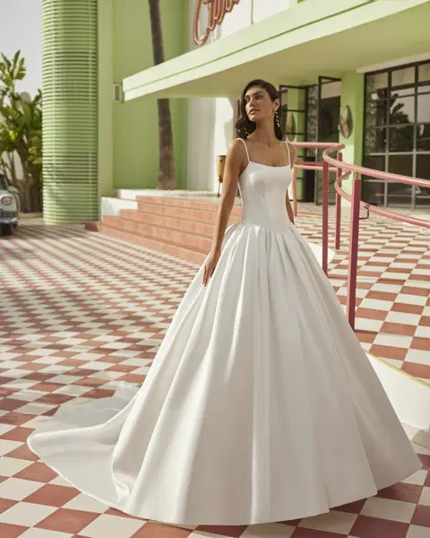Junci wedding dress by Luna Novias, ball gown, mikado