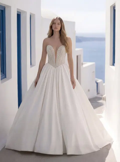 Tazelle 1010064 wedding dress by Mori Lee, ball gown, satin