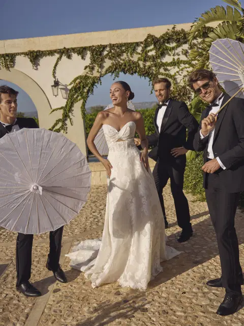 Gunilla wedding dress by Modeca Bridal, A-line, organza