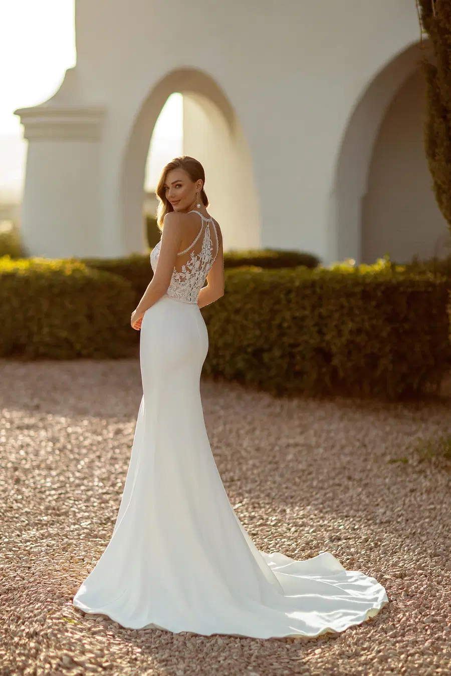 8032 crepe fit-n-flare skirt by Monica Loretti - view 2 of 2