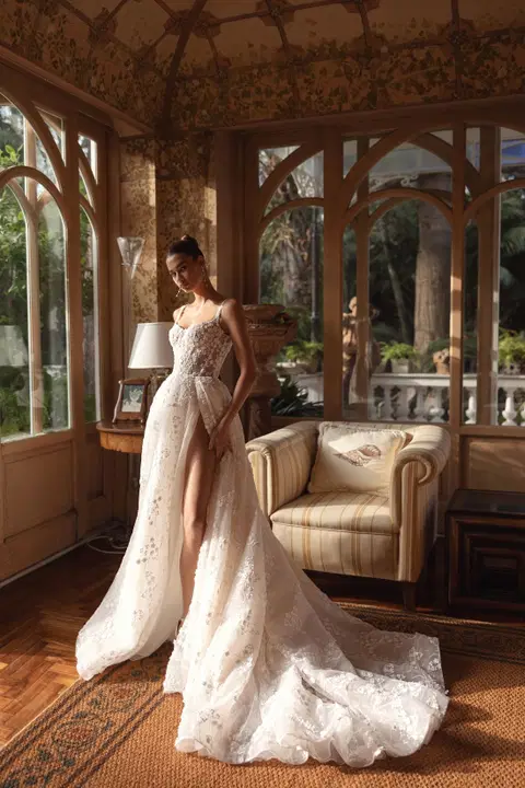 Sephora wedding dress by Tina Valerdi, A-line, lace