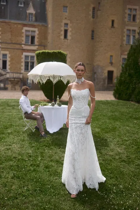 Helga wedding dress by Anne Mariée, mermaid, lace