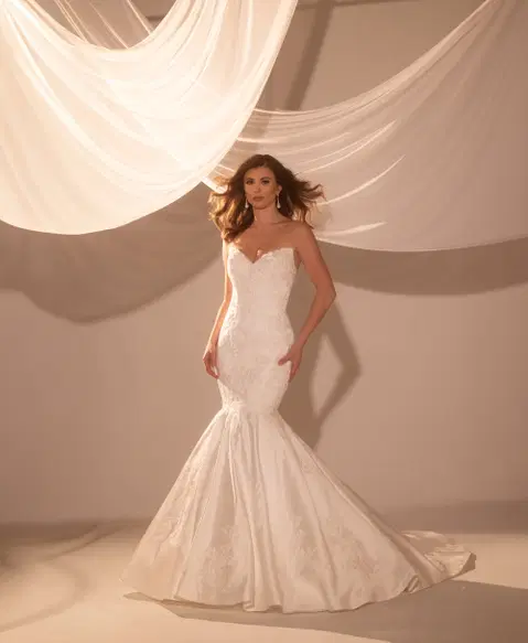 Style RB3232 wedding dress by Rachel Allan, mermaid, satin