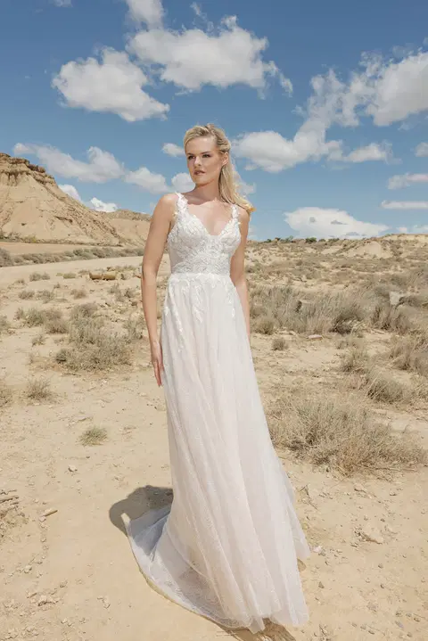 Style DT314 wedding dress by Duett, A-line, lace