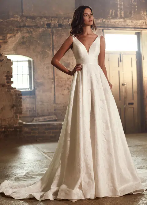 Lady Millions wedding dress by Dando London, A-line, organza