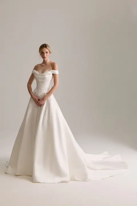 Lisette wedding dress by Josephine Scott, ball gown, satin