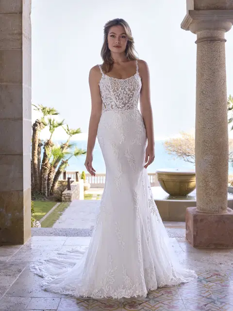 Orchis wedding dress by Ladybird, mermaid, square