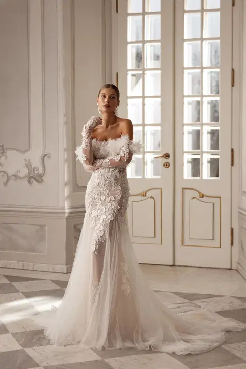 Faye wedding dress by Tina Valerdi, mermaid, lace