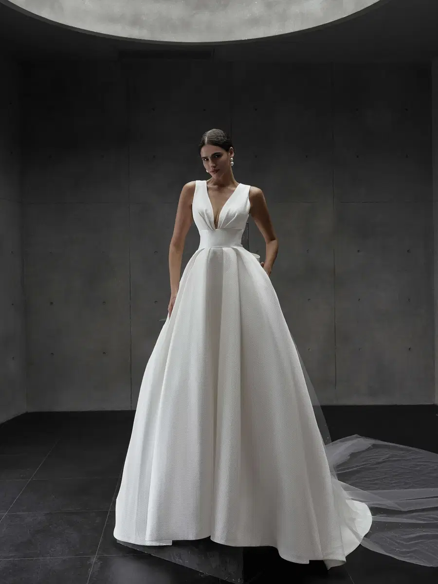 Evermore by Jarice: Ball Gown silhouette, V-neck neckline