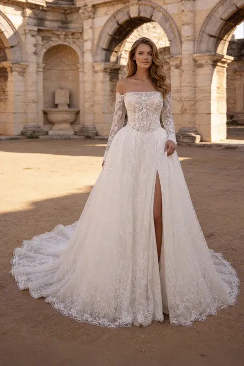 Style 6501 wedding dress by Daniela Di Marino, princess, chantilly