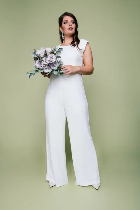 Marlene wedding dress by KUESS die BRAUT, jumpsuit, crepe