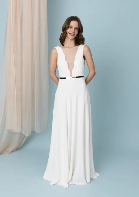 Beth Dress by Kisui, straight, crepe