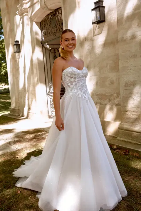 Style 44591 wedding dress by Sincerity Bridal, tulle, sweetheart
