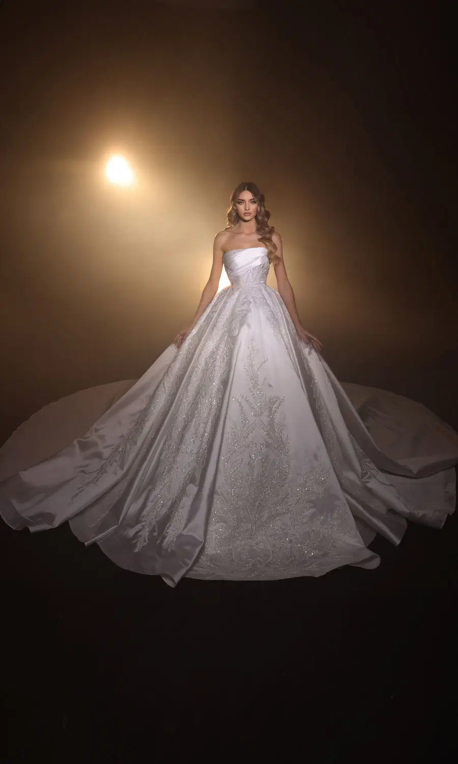 R 24-023 by Ricca Sposa: Ball Gown silhouette, square neckline, sleeveless, satin