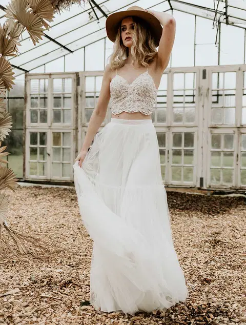 Lola wedding dress by Esther Hofmann, A-line, lace