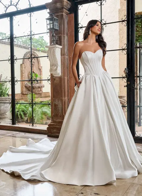 Style RB5092 wedding dress by Rachel Allan, ball gown, satin