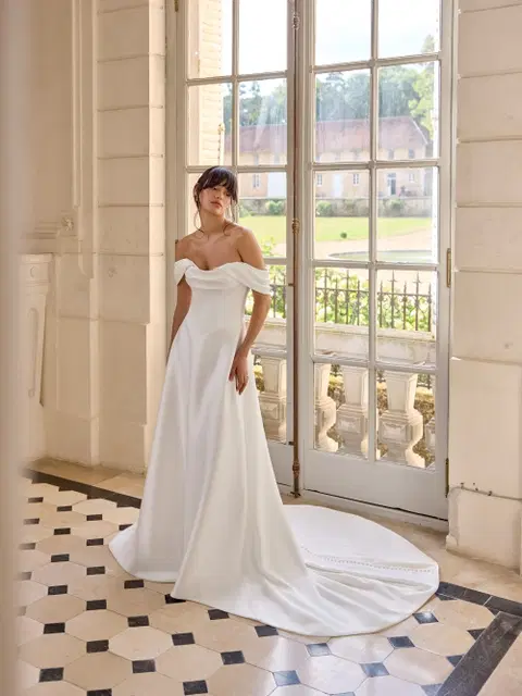 Cezanne wedding dress by Adore, A-line, satin