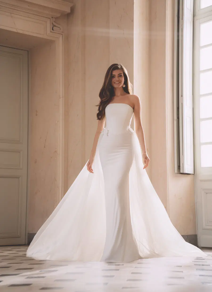 Fern by ÉLYSÉE: A-Line silhouette, straight neckline, lace