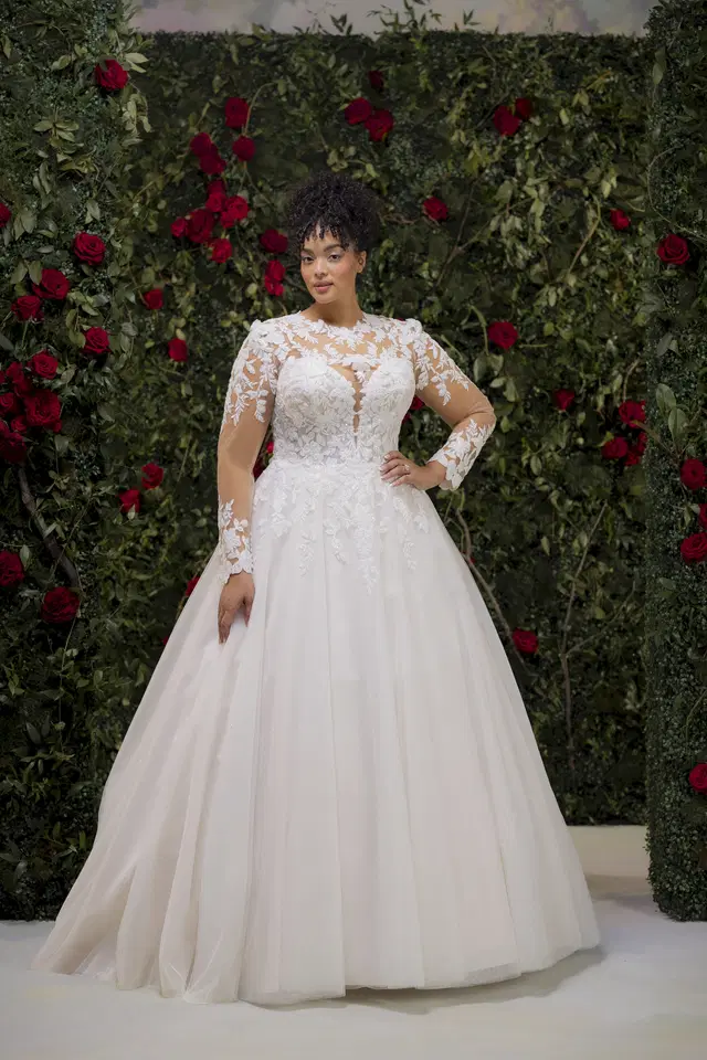 Thorne 1020024 by Mori Lee: Ball Gown silhouette, illusion neckline, long sleeves, tulle
