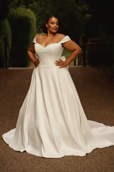 Style PH8265 wedding dress by Envy by Phoenix, A-line, mikado