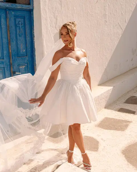 Hera wedding dress by Aurelle Attire, short, tulle