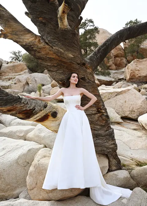 Sequoia wedding dress by Dando London, A-line, satin